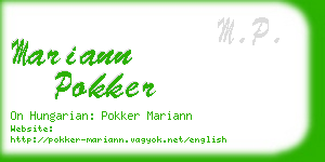 mariann pokker business card